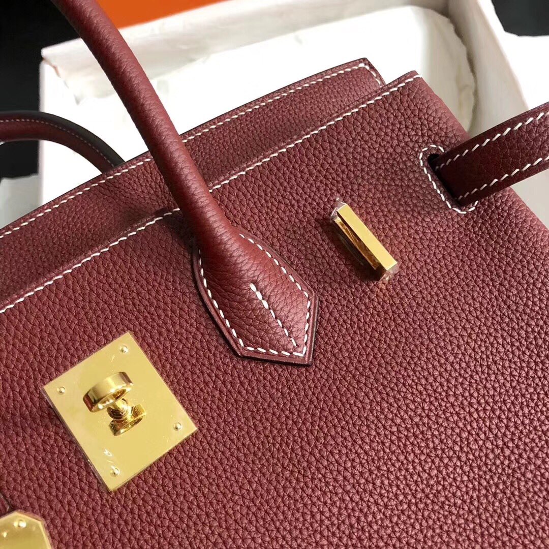 Hermes Birkin 35CM Togo Leather Handbag Burgundy